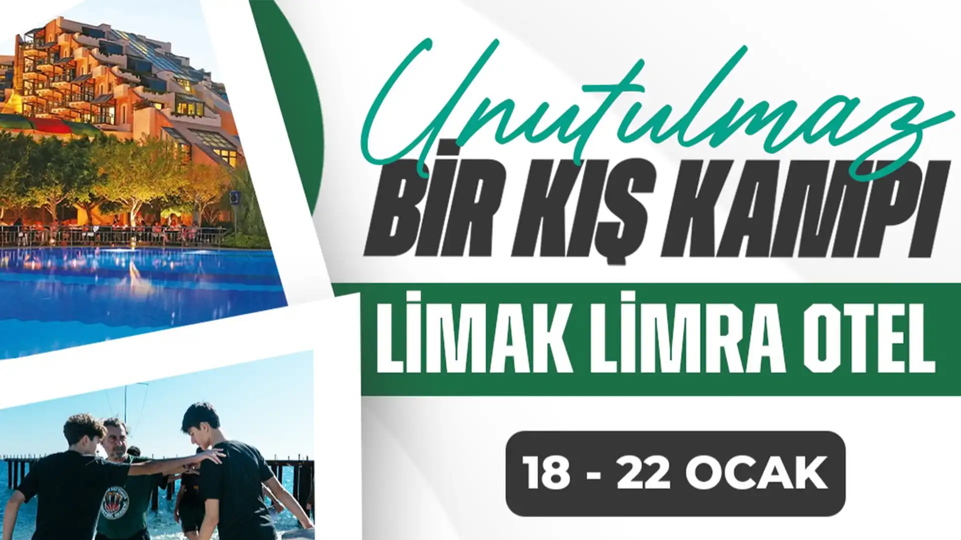 Gencer Baytimur Basketbol Akademisi Kış Kampı için Antalya Limak Limra Otel’de düzenlenen basketbol kampını tanıtan afiş görseli.