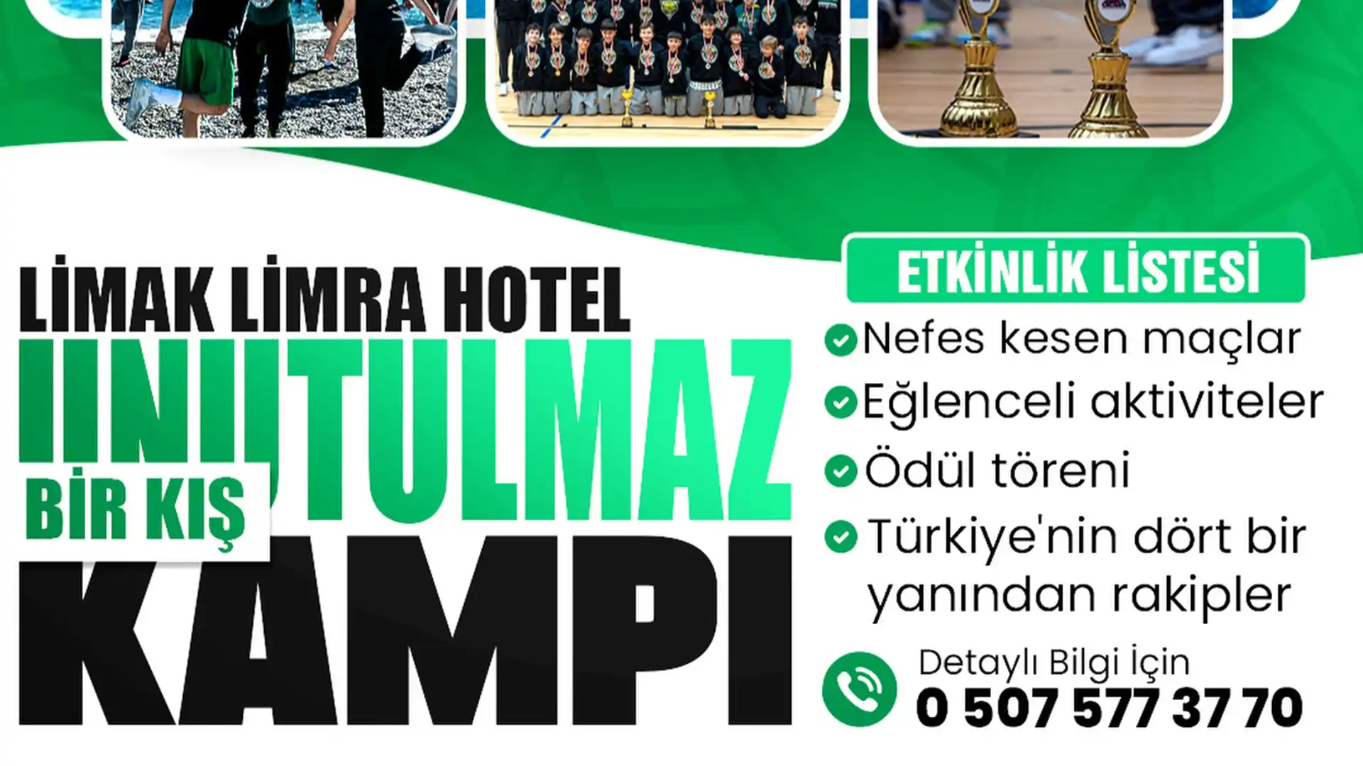 Antalya Limak Limra Otel’de düzenlenen Gencer Baytimur Basketbol Akademisi basketbol kış kampı etkinlik afişi