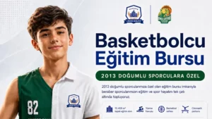 Basketbolcu eğitim bursu afişi: 2013 doğumlu sporculara özel, Lider Koleji ve GB Akademi iş birliği